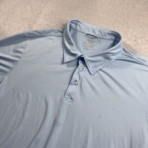 Aftco Polo Mens XL Blue Short‎ Sleeve AFTECH Performance Stretch Golf